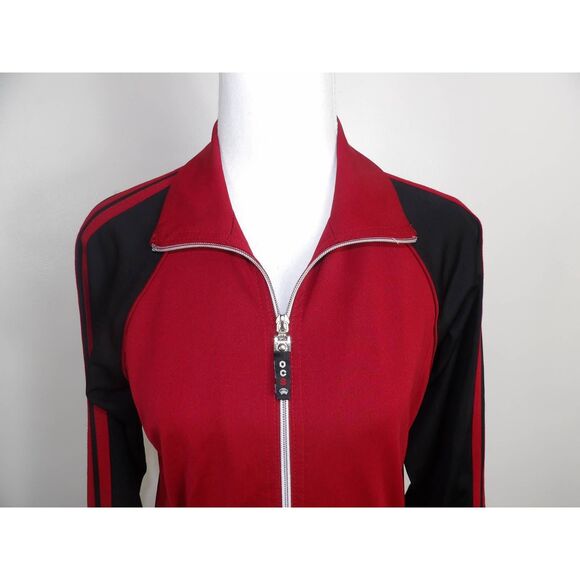 Vintage 1990's OLEG CASSINI Sport Warmup Jacket / Red Black - Picture 4 of 10